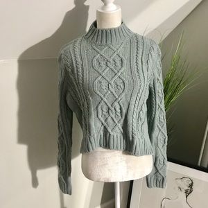Mint Cable Knit Sweater